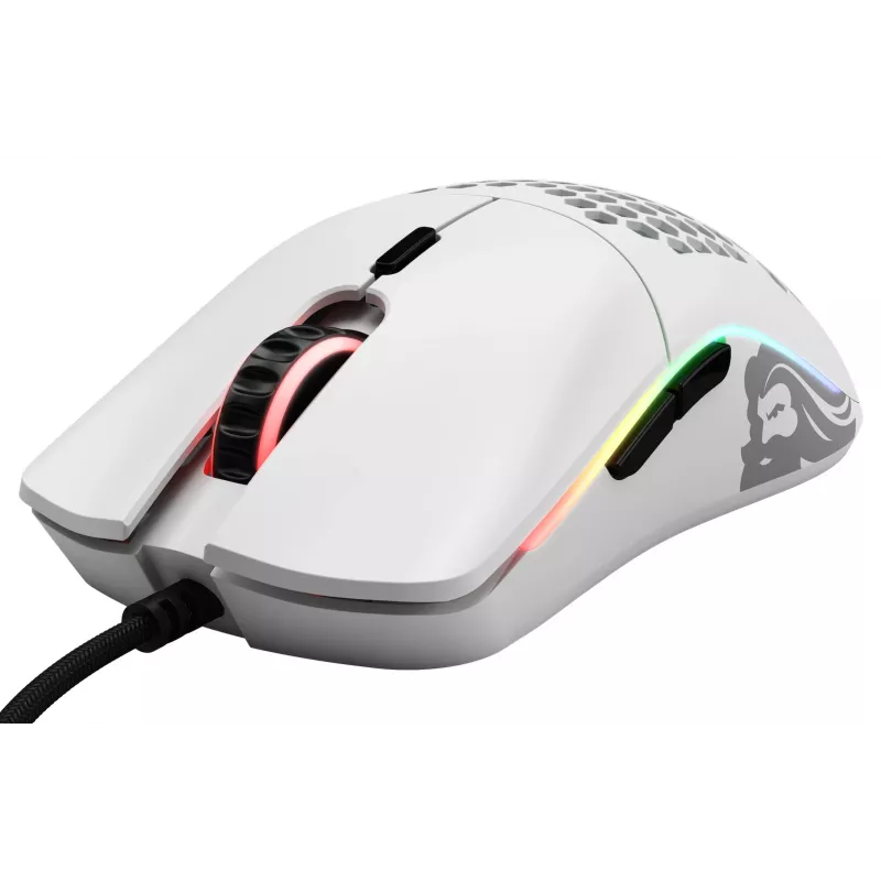 Glorious Gaming Glorious Model O- myš Regular (biela), pravá ruka, optická, USB Type-A, 3200 DPI, biela