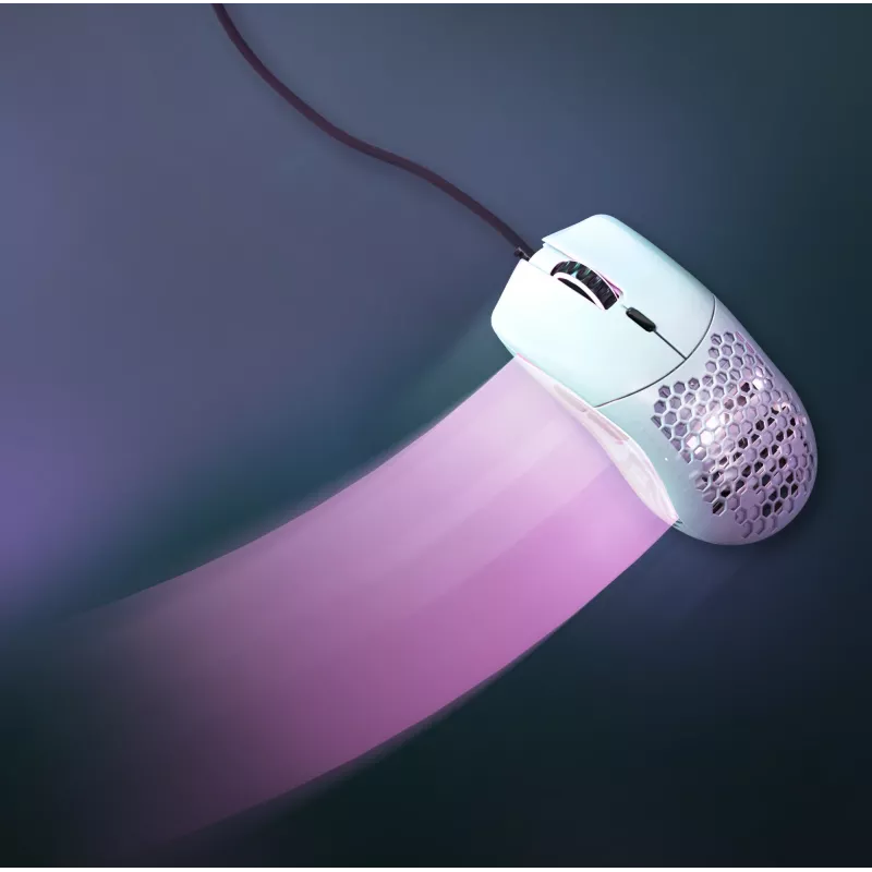 Glorious Gaming Glorious Model O- myš Regular (biela), pravá ruka, optická, USB Type-A, 3200 DPI, biela