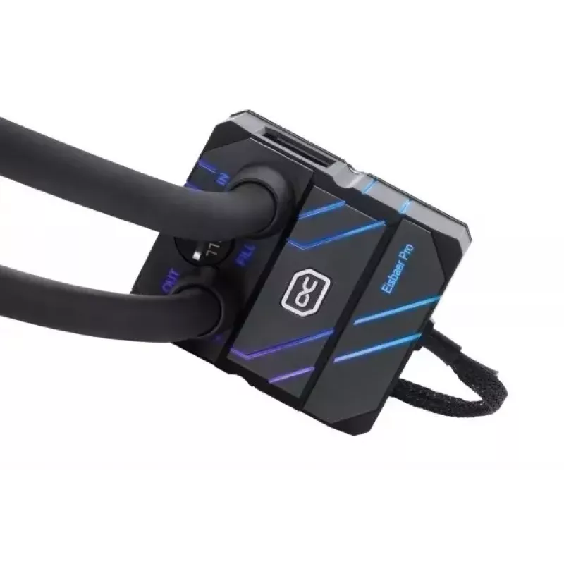 All-in-One kvapalinový chladič Alphacool 13074 — 120 mm ventilátor, 3 ventilátory, 2500 ot/min, 40 cm hadice, medený radiátor, Multi-LED, čierny