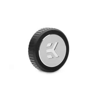 EK-Quantum Torque zátka — mosadz, čierna/strieborná, Ø 23 mm, výška 5,5 mm