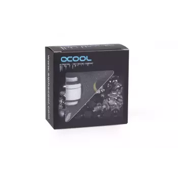 Alphacool Eiszapfen 17489 otočný dvojitý nipel (adaptér) G1/4 vonkajší na G1/4 vonkajší, mosadz, 22 mm, biely