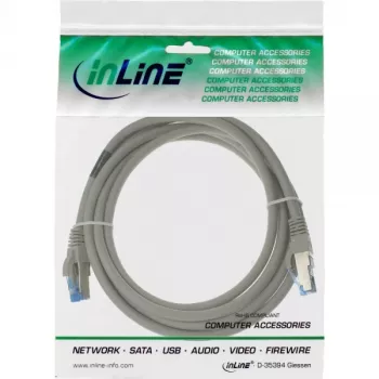InLine patch kábel S/FTP PiMF Cat.6A bezhalogénový 500MHz sivý 1m