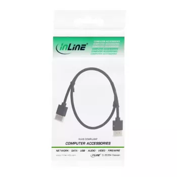 InLine High Speed HDMI kábel s Ethernetom, AM/AM, superplochý, čierny/zlatý, 1,8 m