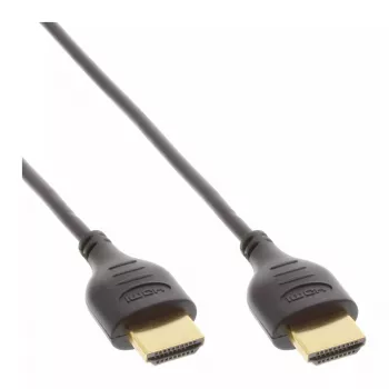 InLine High Speed HDMI kábel s Ethernetom, AM/AM, superplochý, čierny/zlatý, 1,8 m