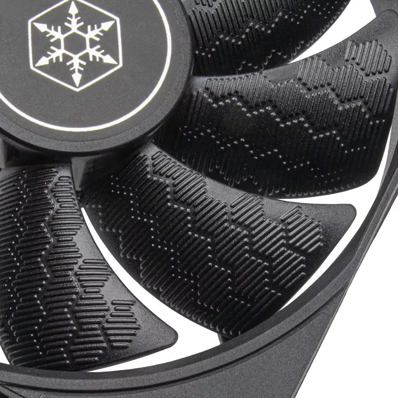 Skriňový ventilátor SILVERSTONE SST-SF120B 120 mm čierny — 120 mm chladiaci ventilátor pre PC skrine