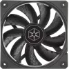 Skriňový ventilátor SILVERSTONE SST-SF120B 120 mm čierny — 120 mm chladiaci ventilátor pre PC skrine