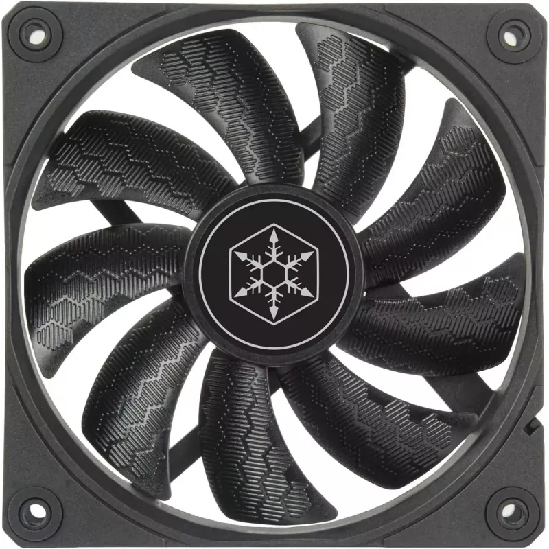 Skriňový ventilátor SILVERSTONE SST-SF120B 120 mm čierny — 120 mm chladiaci ventilátor pre PC skrine