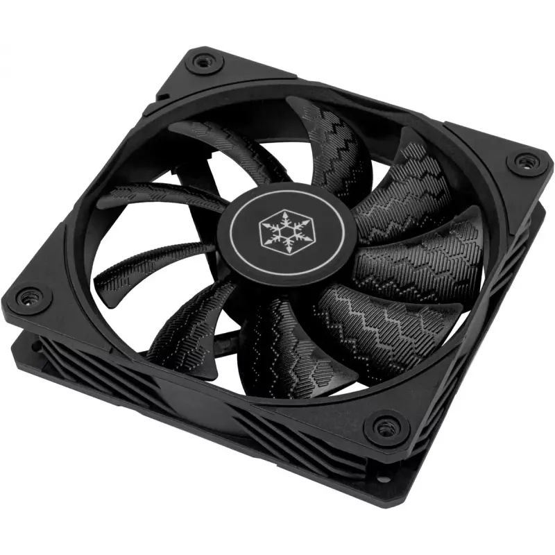 Skriňový ventilátor SILVERSTONE SST-SF120B 120 mm čierny — 120 mm chladiaci ventilátor pre PC skrine