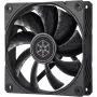 Skriňový ventilátor SILVERSTONE SST-SF120B 120 mm čierny — 120 mm chladiaci ventilátor pre PC skrine