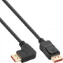InLine DisplayPort 1.4 kábel, 8K4K, zahnutý, čierny/zlatý, 3m