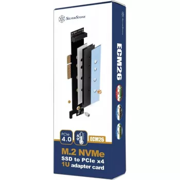 SilverStone SST-ECM26-V2 adaptér rozhrania z M.2 (M-Key) na PCIe 4.0 x4