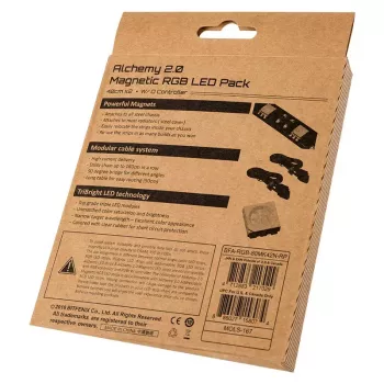 Sada osvetlenia počítačovej skrine BITFENIX Alchemy 2.0, univerzálna skriňa, 12 V, 5,04 W, 2 kusy, 10 mm x 0,5 m, čierna/biela