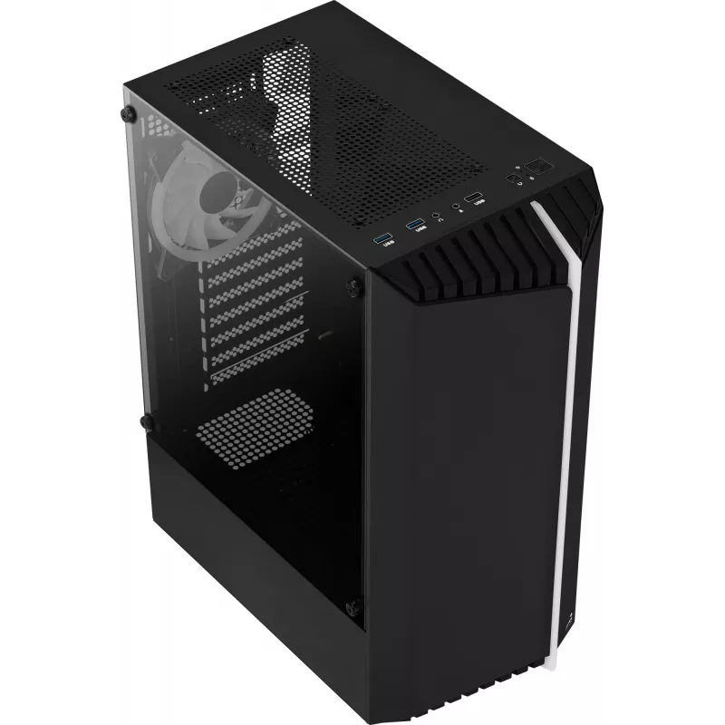 Aerocool Bionic V2 (PGS Bionic-G-BK-v2) počítačová skriňa Midi Tower, ATX, RGB, tvrdené sklo, čierna