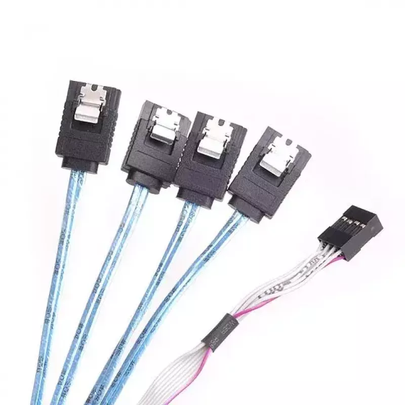 SilverStone SST-CPS05 kábel Mini-SAS HD (SFF-8643) na SATA 7-pin so sideband, 4-lane, SAS 12 Gbit/s, 0,5 m, čierny