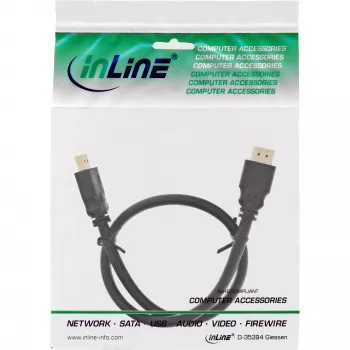 InLine HDMI kábel, High Speed HDMI kábel, M/M, čierny, zlaté kontakty, 1,5 m