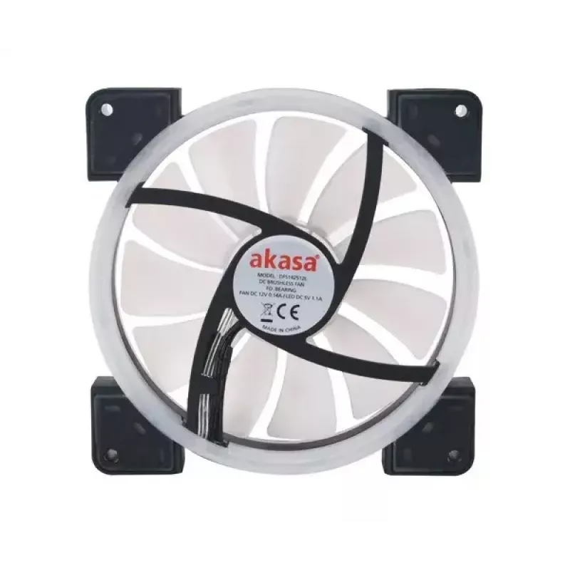 Ventilátor Akasa Vegas TLY 14 cm čierny priesvitný