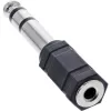 InLine audio adaptér 6,3 mm konektor samec / 3,5 mm konektor samica stereo, 3,5 mm jack konektor samica, 3,5 mm F, čierny