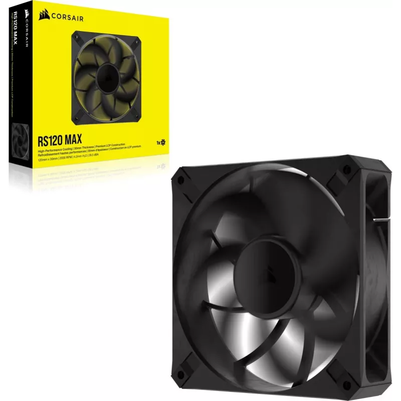 Ventilátor Corsair RS120 MAX 12 cm čierny 2000 U/min 4,2 mmH2O