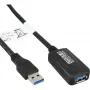 InLine USB3.2 Gen.1 aktívny opakovač kábel Type-A konektor samec / konektor samica, čierny, 5m