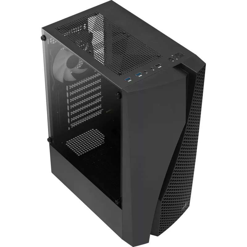 Aerocool WAVEBKV3 ATX PC skriňa z tvrdeného skla so 4xRGB ventilátormi čierna