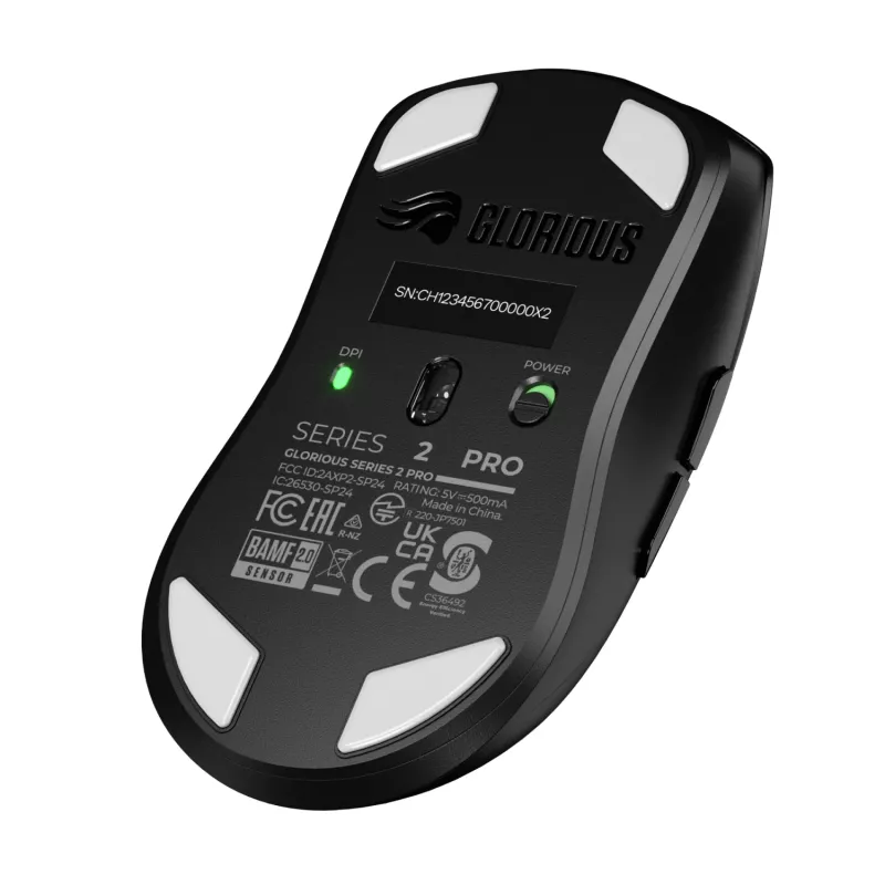 Bezdrôtová herná myš GLORIOUS Series 2 PRO (pre pravákov) – 26 000 DPI, RF Wireless + USB‑C, 4K/8K Hz, 6 tlačidiel, čierna