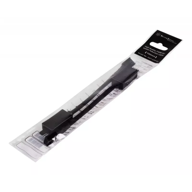 SilverStone SST-CPF05 PWM kábel na zníženie otáčok ventilátora, 10 cm, balenie 2 ks, čierny
