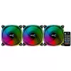 Aerocool ASTRO12PRO sada 3 ventilátory PC 12 cm LED RGB antivibračný diaľkový ovládač