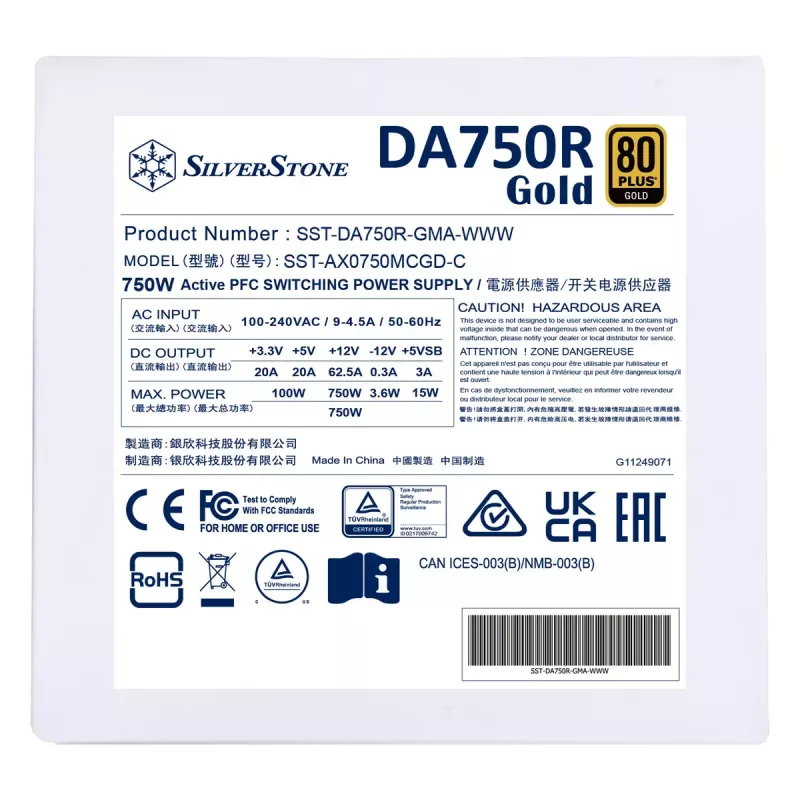 Napájací zdroj Silverstone DA750R Gold 750 W