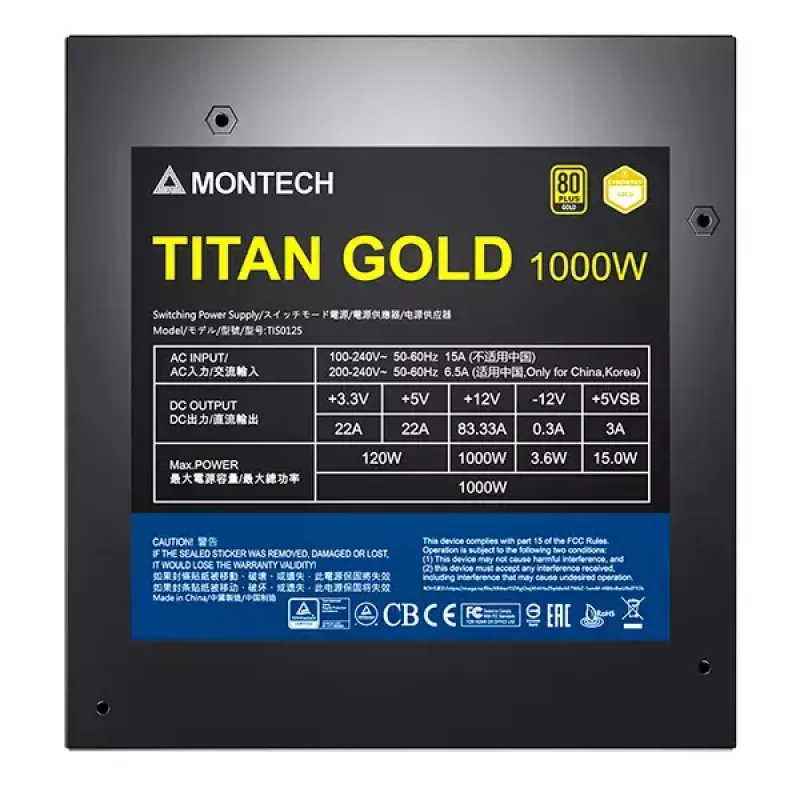 Napájací zdroj Montech TITAN GOLD 1000W