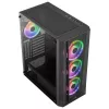 Aerocool PRISMBKV3 PC skriňa ATX čierna 4 ventilátory ARGB predná strana bočnica z tvrdeného skla