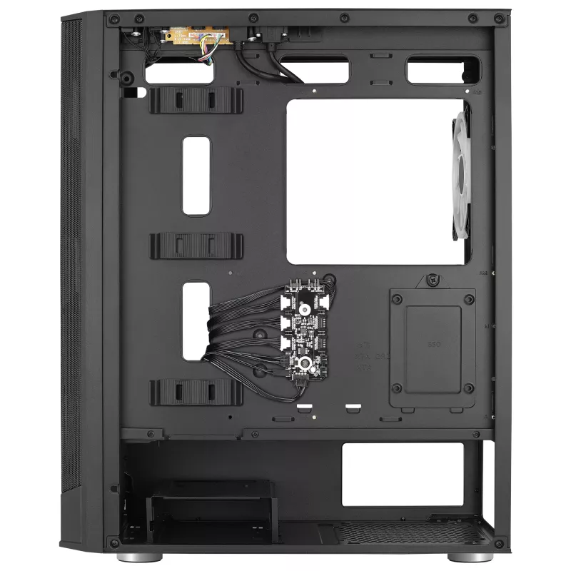 Aerocool PRISMBKV3 PC skriňa ATX čierna 4 ventilátory ARGB predná strana bočnica z tvrdeného skla