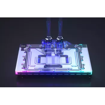 Water block + Backplate Alphacool GPX-N akryl hliník meď čierna 144,3 x 198,6 x 35,9 mm
