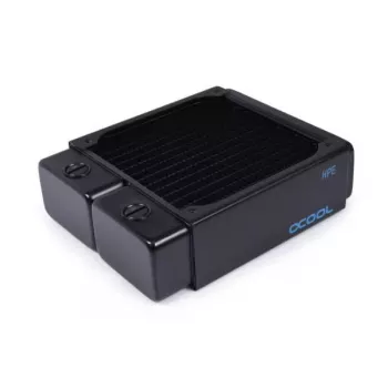 Chladič Alphacool 14472 mosadz meď nerez oceľ čierny 124 mm