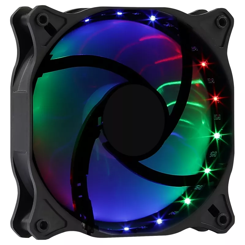 AEROCOOL COSMO12FRGB 120 mm skriňový ventilátor, 1000 ot/min, 15 LED RGB, Molex konektor, 3,72 W, čierny