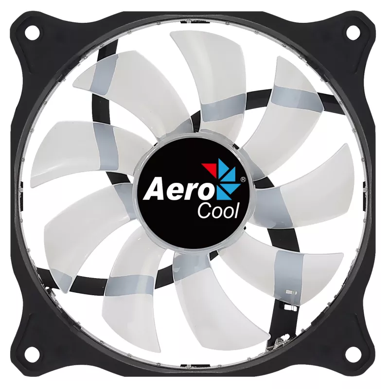 AEROCOOL COSMO12FRGB 120 mm skriňový ventilátor, 1000 ot/min, 15 LED RGB, Molex konektor, 3,72 W, čierny