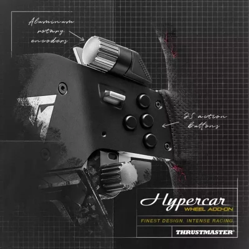 Thrustmaster Hypercar Wheel Add-On čierny, strieborný volant PC, PlayStation 4, PlayStation 5, Xbox, Xbox One