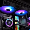 RAIJINTEK EOS 12 RBW ADD ventilátory 120 mm (2 ks) s ovládačom, 8-portovým rozbočovačom a diaľkovým ovládaním, čierno-biele