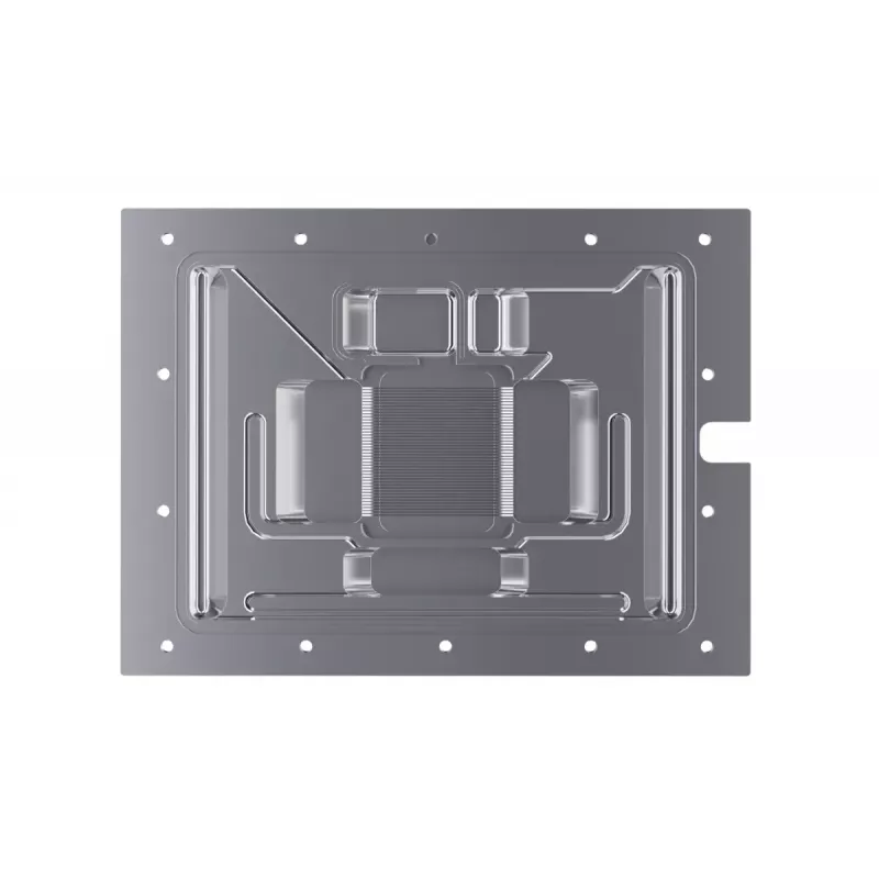 Vodný blok + backplate Alphacool 13456 akryl hliník čierna strieborná transparentná