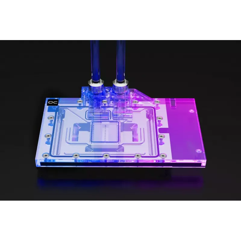 Vodný blok + backplate Alphacool 13456 akryl hliník čierna strieborná transparentná