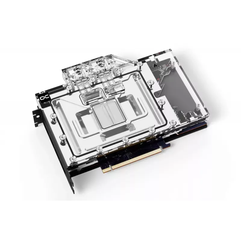 Vodný blok + backplate Alphacool 13456 akryl hliník čierna strieborná transparentná