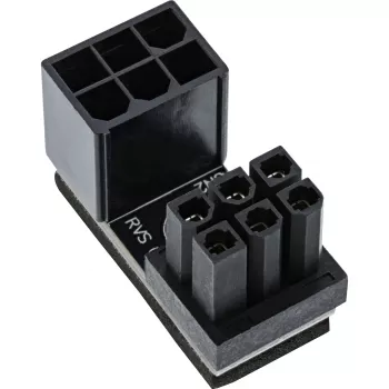 InLine Interný napájací adaptér 180° ATX 6-pin konektor samec na konektor samica Reverse čierna 26636F