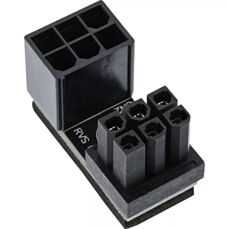 InLine Interný napájací adaptér 180° ATX 6-pin konektor samec na konektor samica Reverse čierny 26636F