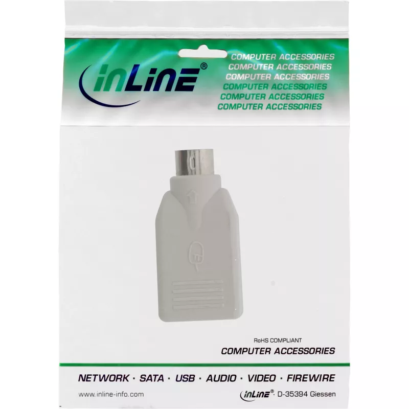 InLine USB adaptér USB A konektor samica / PS/2 konektor samec, PS/2 konektor samec, USB A, béžový