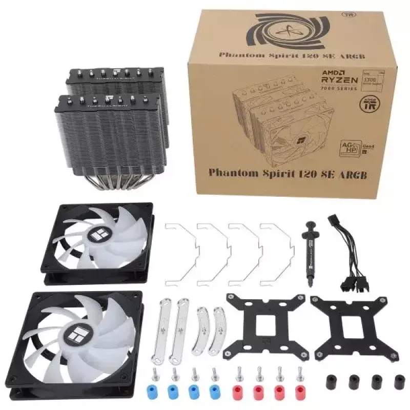 Vzduchový chladič Thermalright Phantom Spirit 120 SE ARGB 12 cm čierny