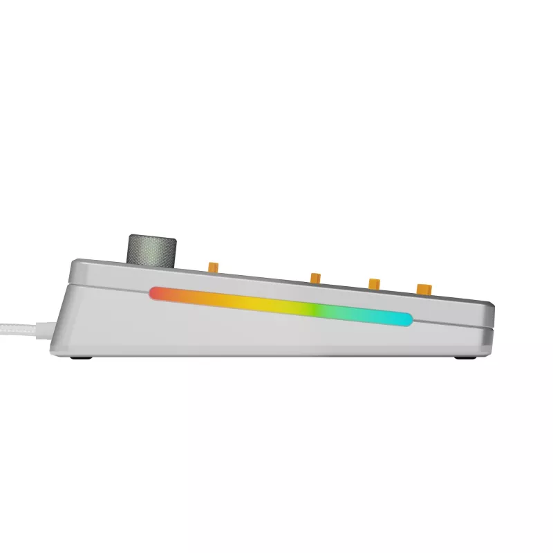 Glorious Gaming GMMK 3 PRO 75% Barebones Wired Silver - US, 75%, káblová, USB, RGB LED, strieborná