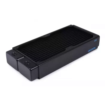 Alphacool 14439 radiátor z mosadze, medi a ocele, čierny, 124 mm šírka