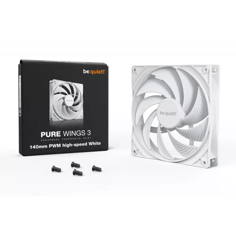 be quiet! Pure Wings 3 140mm PWM High-Speed White počítačový ventilátor 14 cm 1 ks