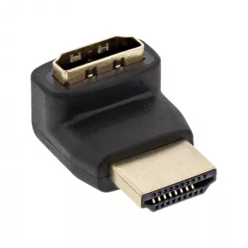InLine HDMI adaptér, konektor samec/samica, zahnutý nahor, pozlátené kontakty, 4K2K