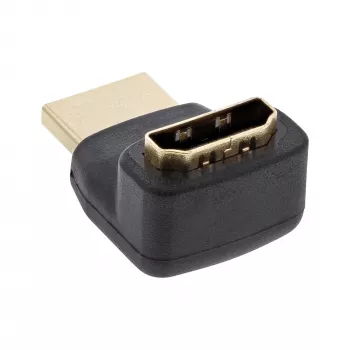 InLine HDMI adaptér, konektor samec/samica, zahnutý nahor, pozlátené kontakty, 4K2K