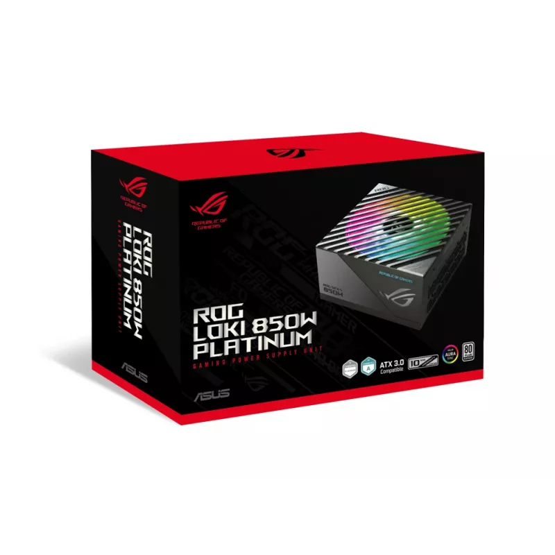 ASUS ROG Loki SFX-L 850W Platinum napájací zdroj 24-pin ATX čierna, strieborná